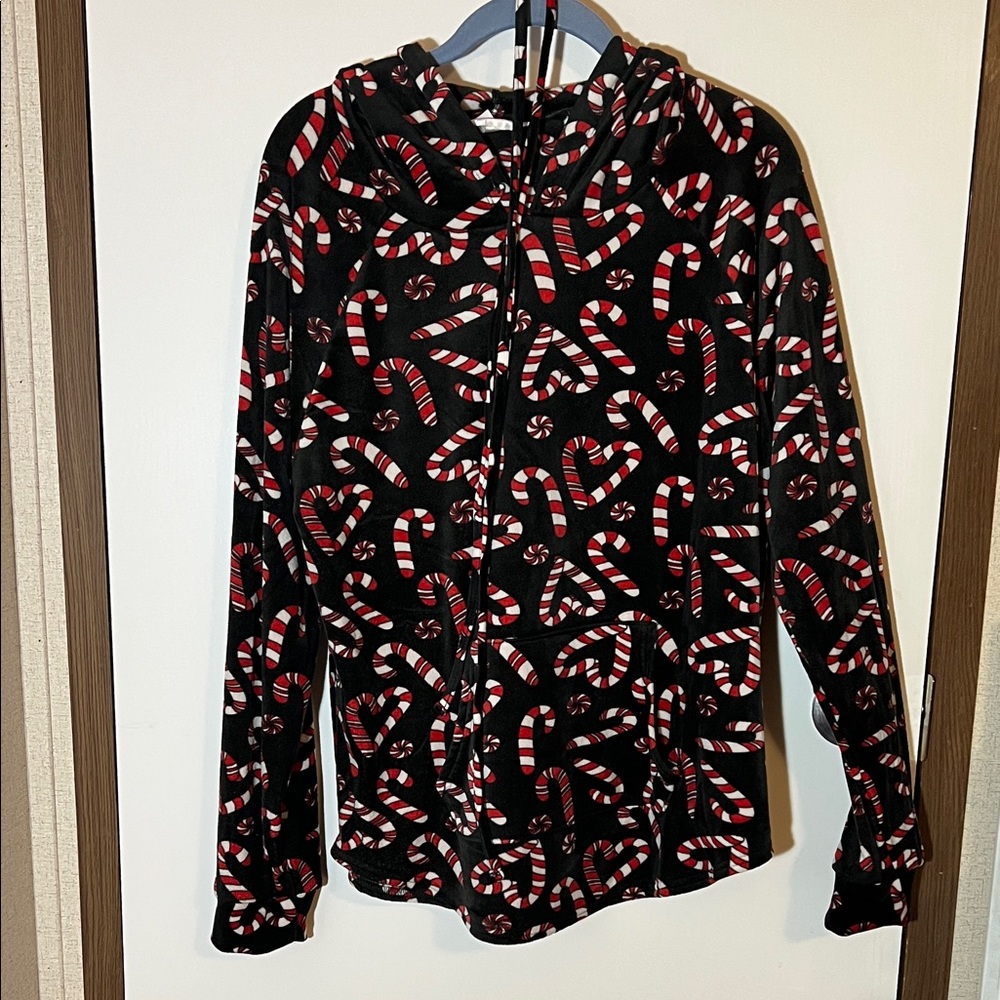No Boundaries Black Candy Cane Hoodie